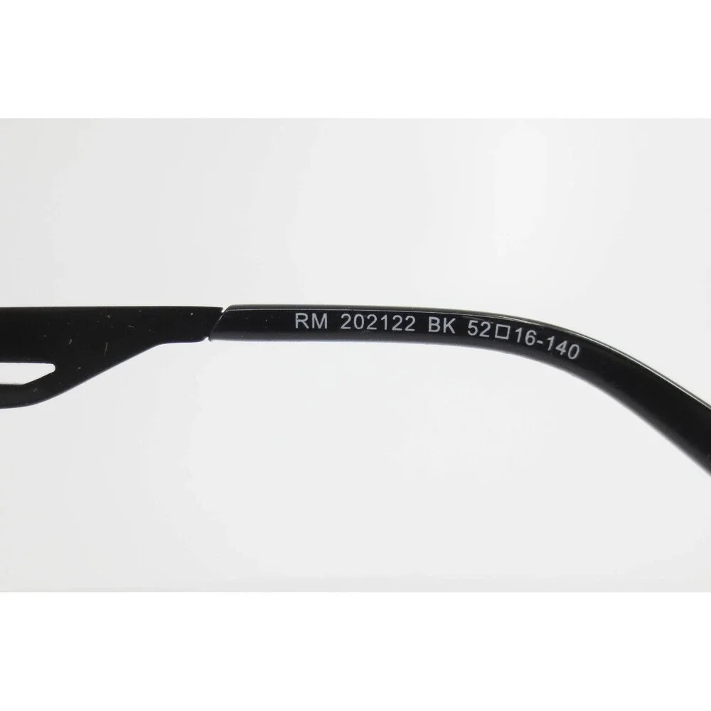 Robert Mitchel RM 202122 BK Black Rectangular Eyeglass Frames 52-16-140 Mens